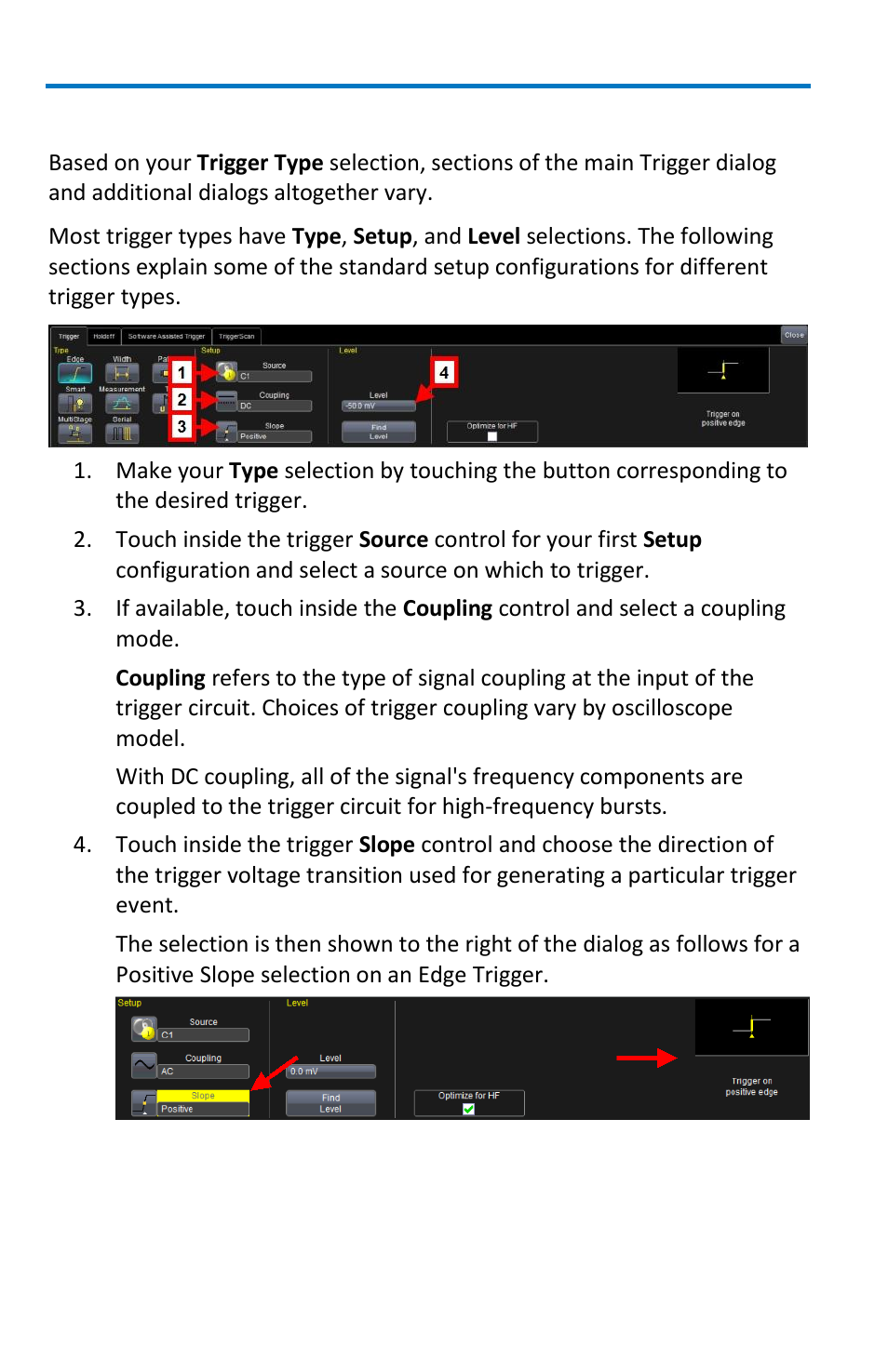 Trigger setup | Teledyne LeCroy WaveMaster 8 Zi_Zi-A User Manual | Page 76 / 190