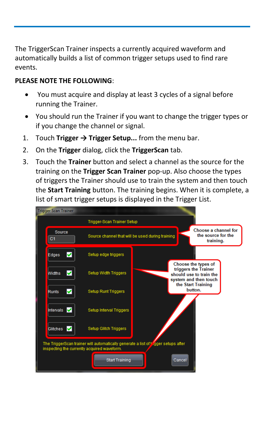 Training triggerscan | Teledyne LeCroy WaveMaster 8 Zi_Zi-A User Manual | Page 82 / 190