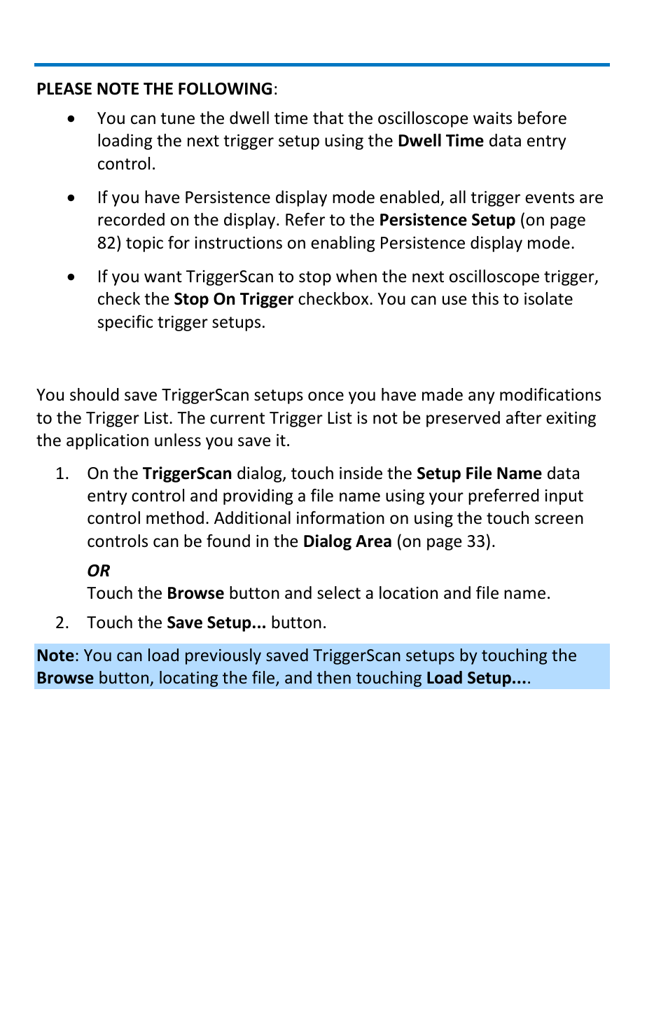 Saving triggerscan setups | Teledyne LeCroy WaveMaster 8 Zi_Zi-A User Manual | Page 84 / 190