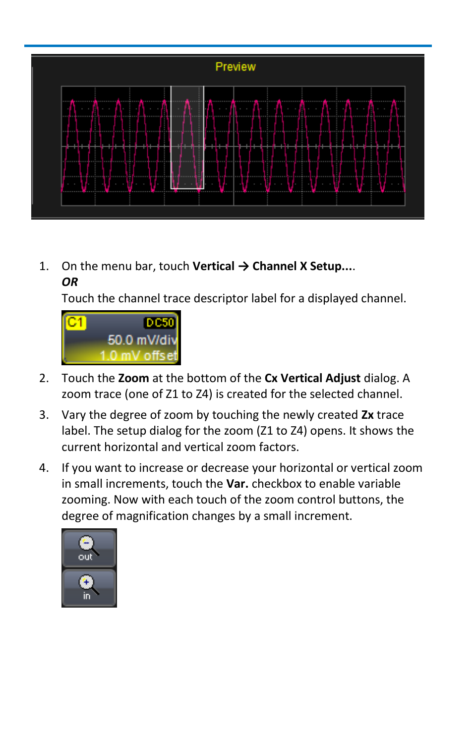 Zooming a single channel | Teledyne LeCroy WaveMaster 8 Zi_Zi-A User Manual | Page 94 / 190