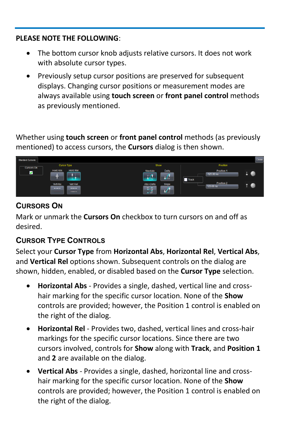 The cursors dialog | Teledyne LeCroy WaveMaster 8 Zi_Zi-A User Manual | Page 98 / 190