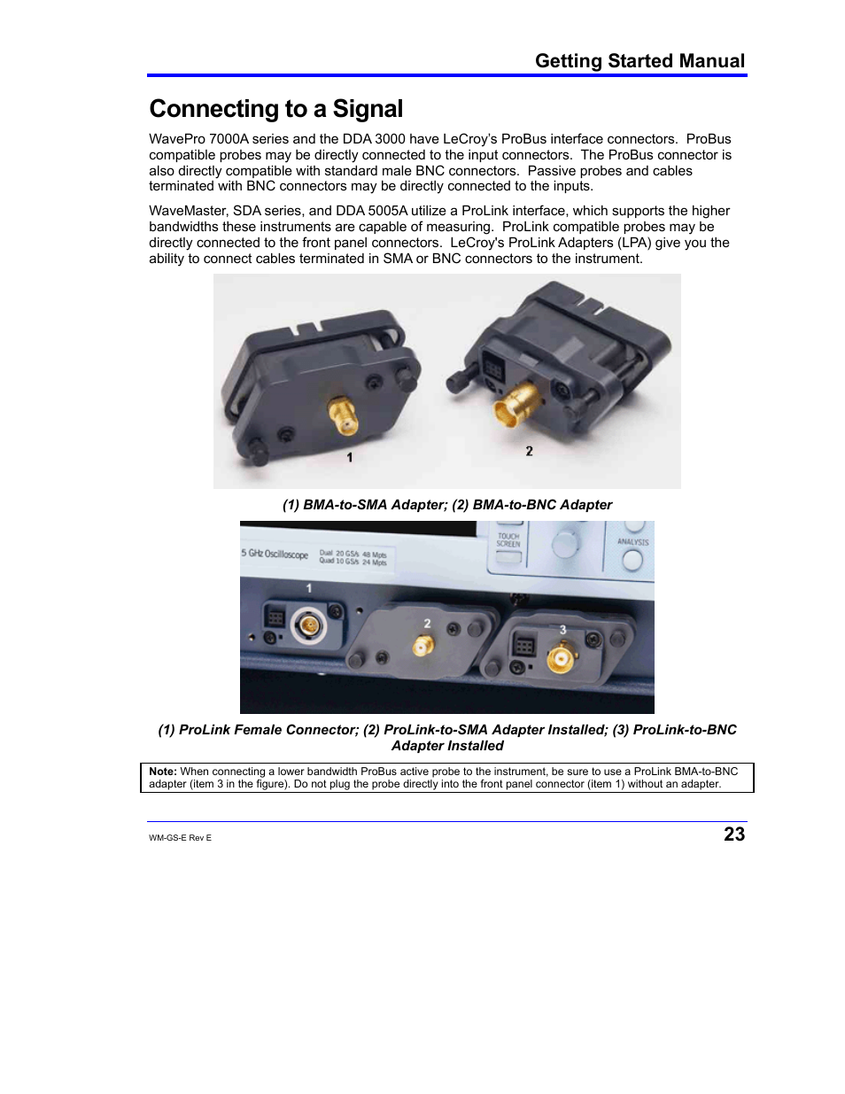 Connecting to a signal | Teledyne LeCroy WaveMaster 8000A User Manual | Page 25 / 46