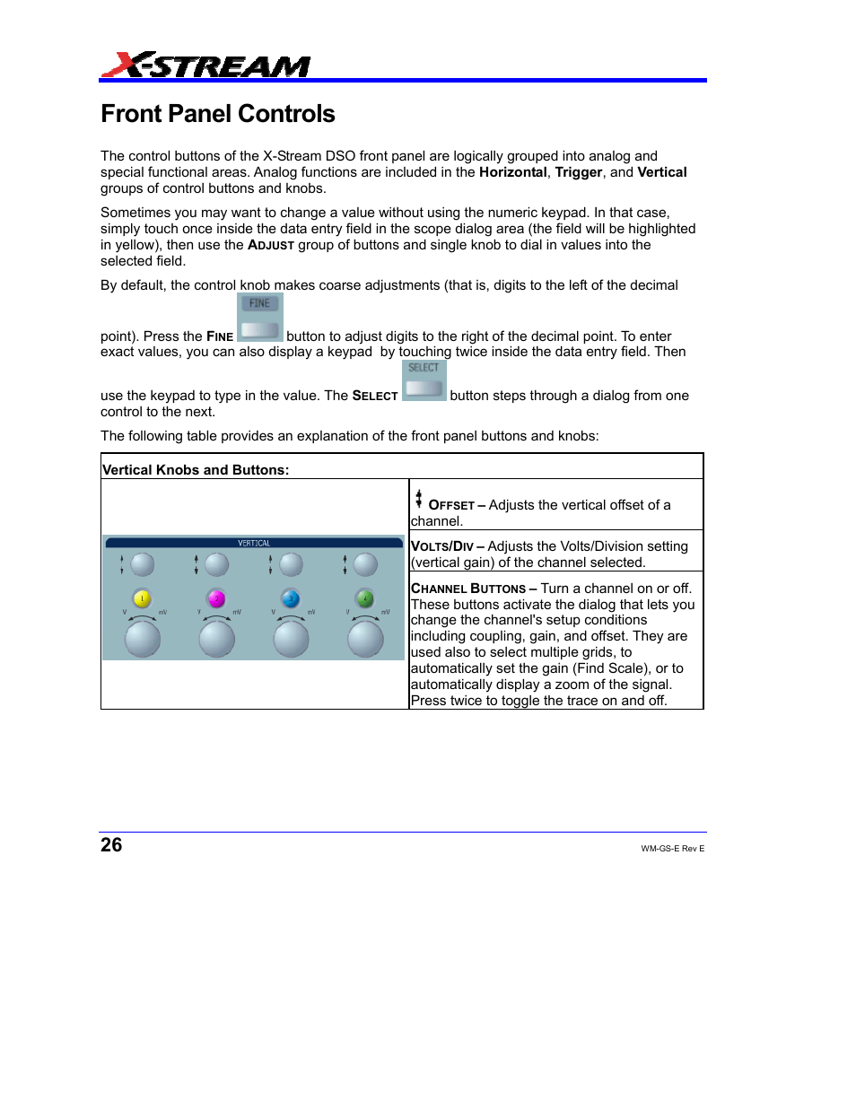 Front panel controls | Teledyne LeCroy WaveMaster 8000A User Manual | Page 28 / 46