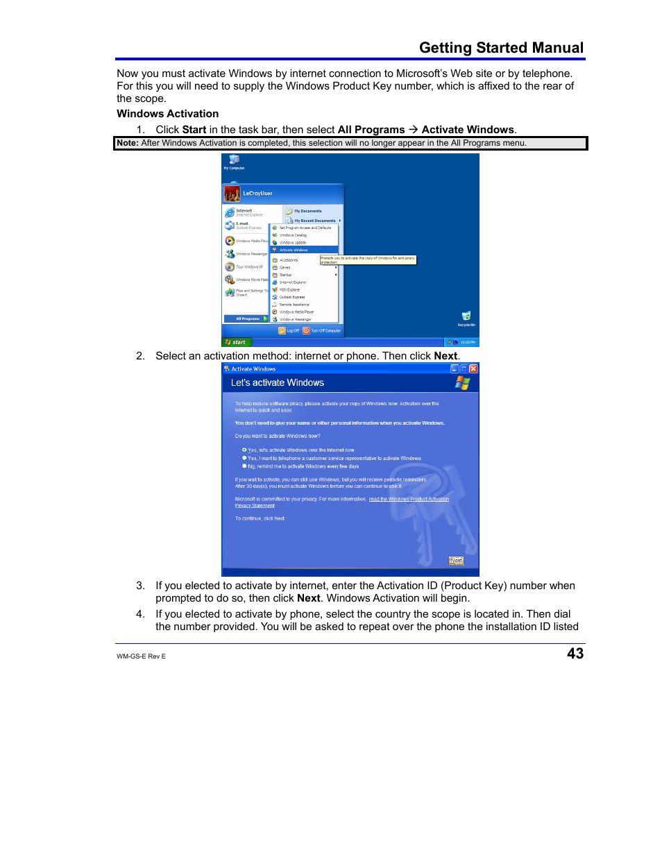 Getting started manual | Teledyne LeCroy WaveMaster 8000A User Manual | Page 45 / 46