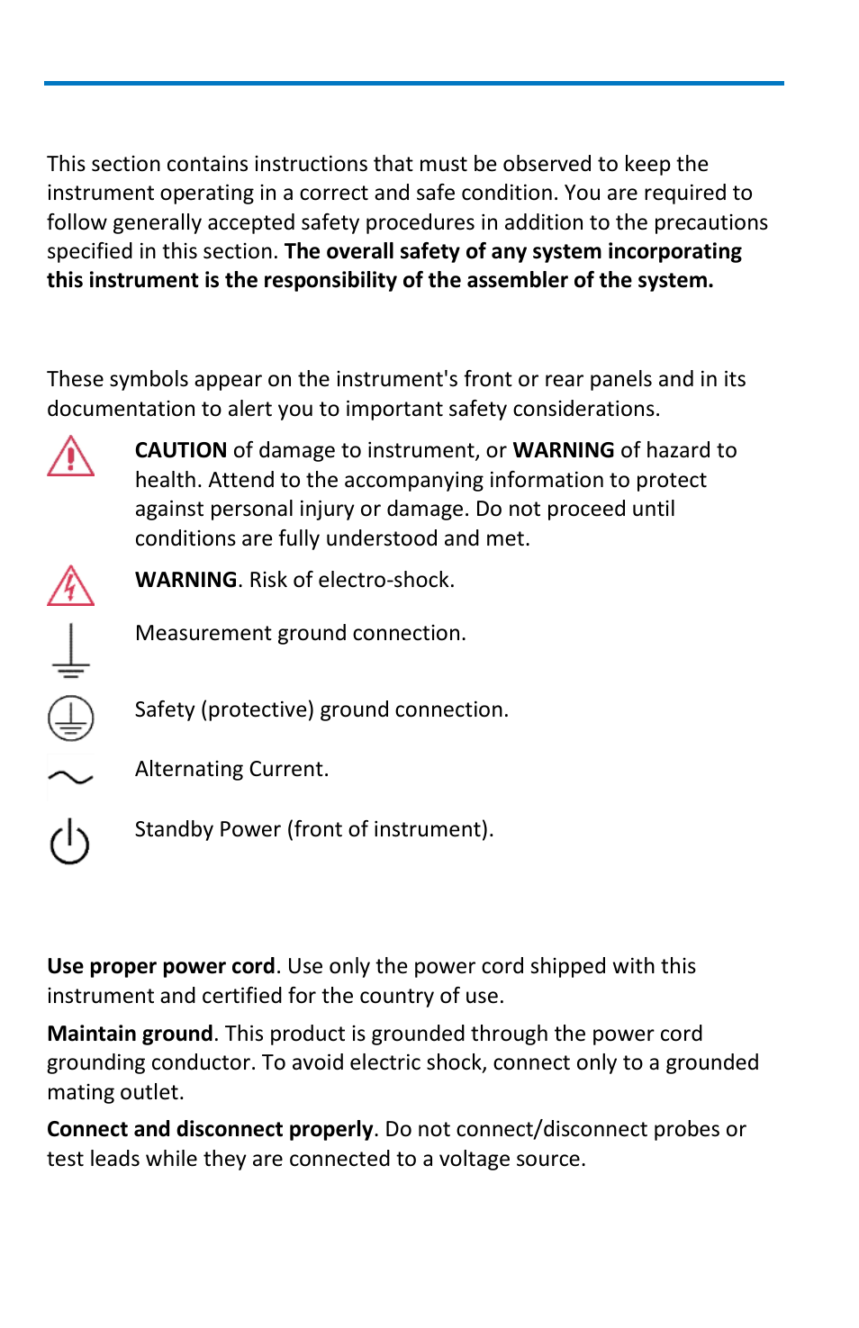 Safety instructions, Symbols, Precautions | Teledyne LeCroy WavePro 7 Zi_Zi-A User Manual | Page 10 / 188