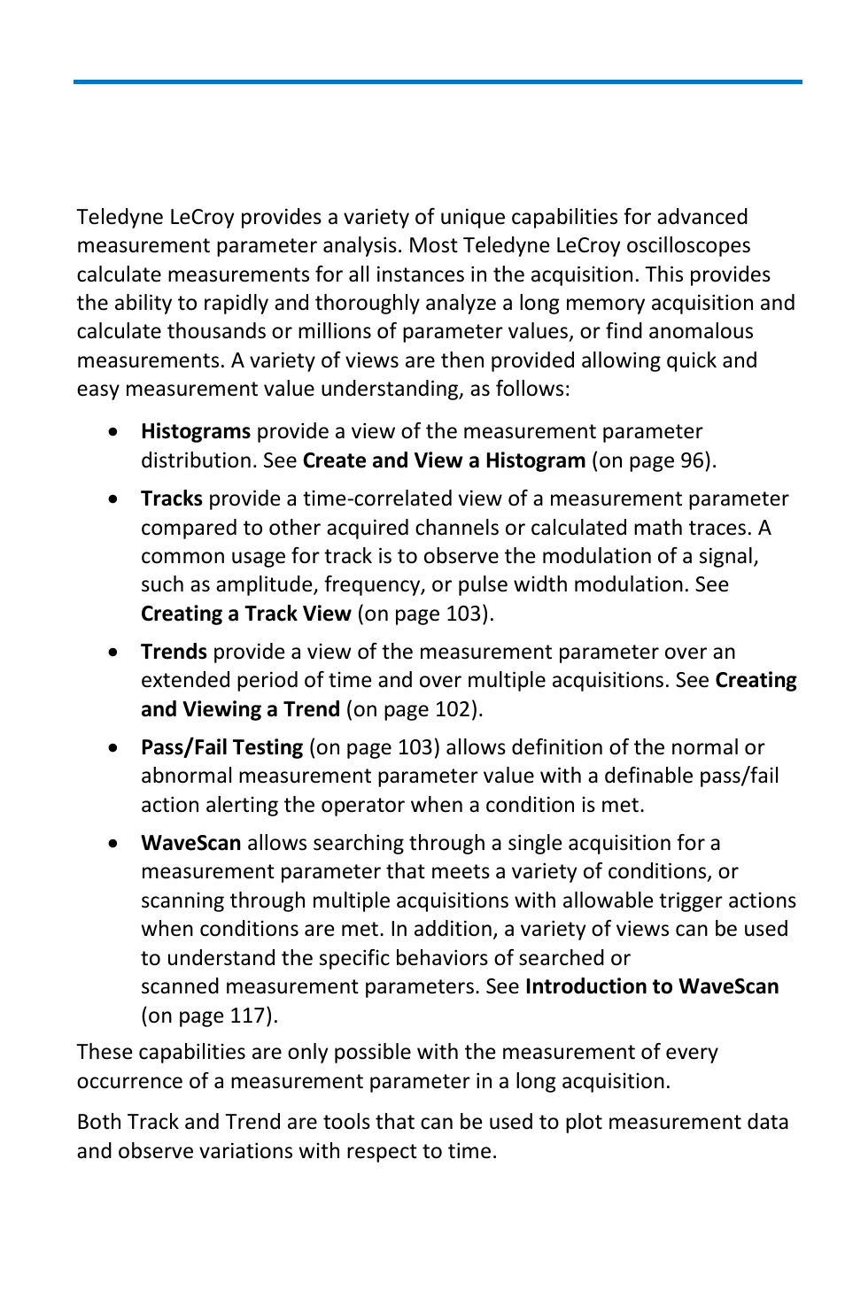 Measurement parameter analysis, Overview | Teledyne LeCroy WavePro 7 Zi_Zi-A User Manual | Page 103 / 188