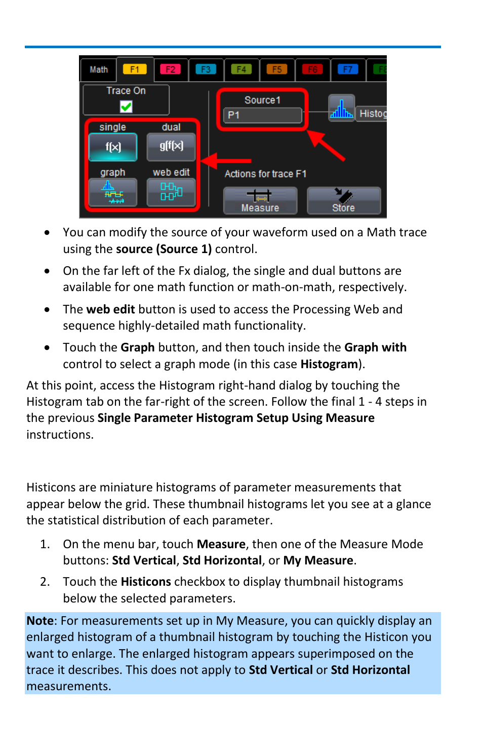 Viewing thumbnail histograms (histicons) | Teledyne LeCroy WavePro 7 Zi_Zi-A User Manual | Page 108 / 188