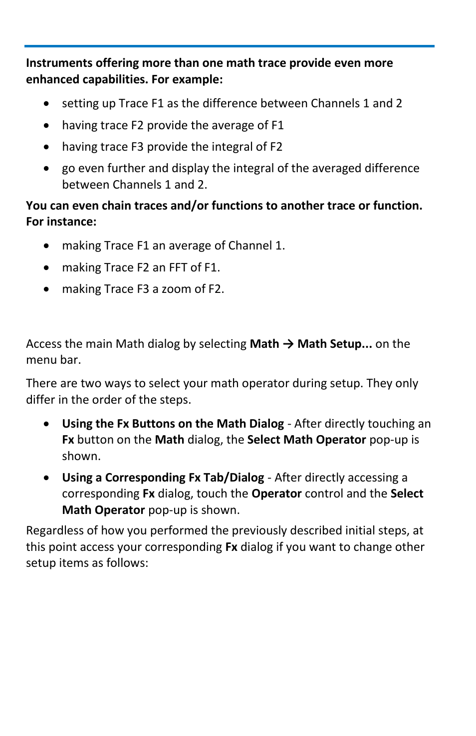 Math setup | Teledyne LeCroy WavePro 7 Zi_Zi-A User Manual | Page 120 / 188