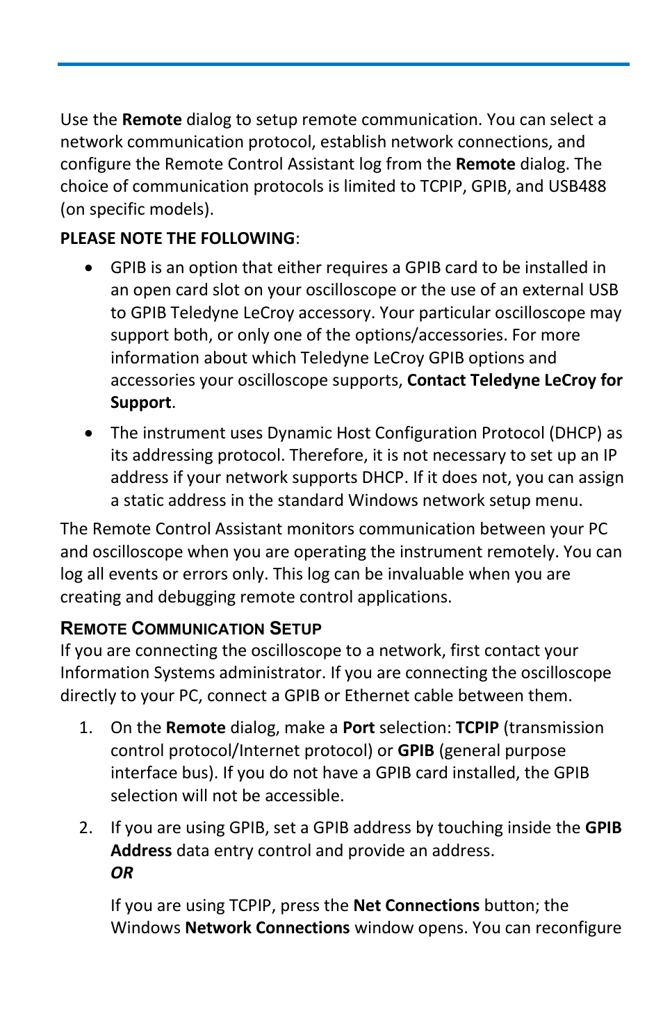 Remote communication | Teledyne LeCroy WavePro 7 Zi_Zi-A User Manual | Page 143 / 188