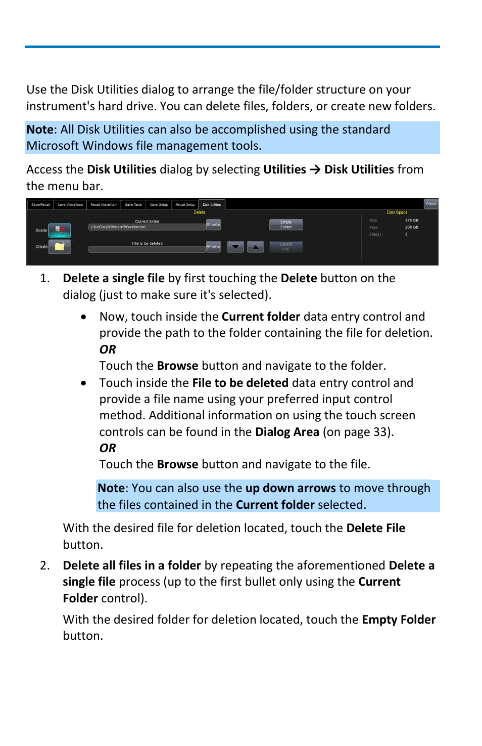 Disk utilities | Teledyne LeCroy WavePro 7 Zi_Zi-A User Manual | Page 152 / 188