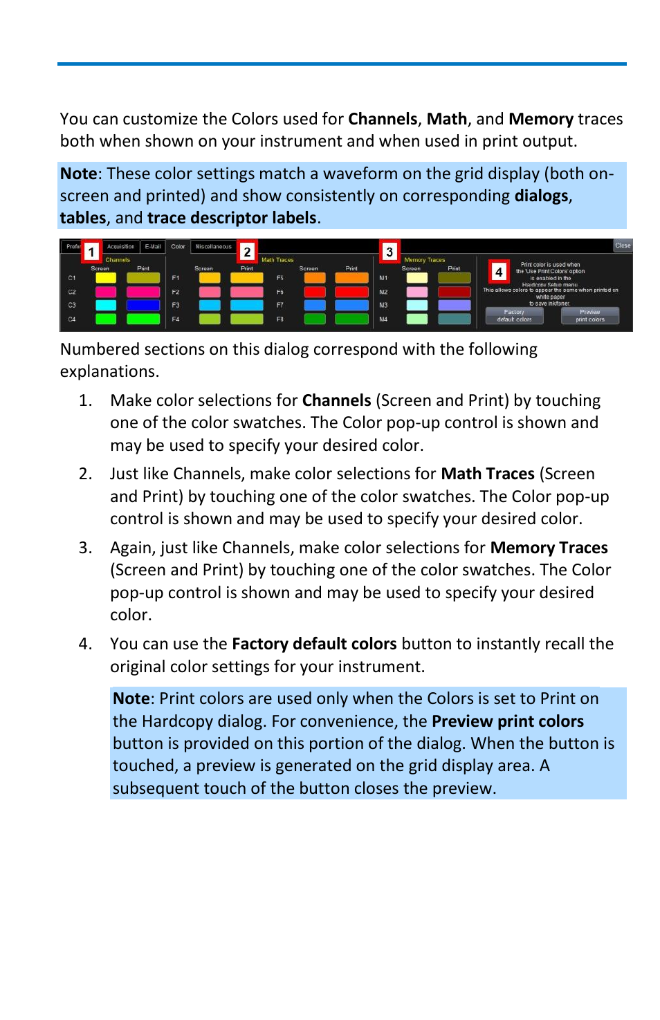 Color | Teledyne LeCroy WavePro 7 Zi_Zi-A User Manual | Page 159 / 188