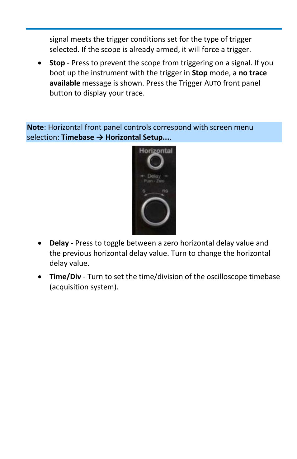 Horizontal front panel controls | Teledyne LeCroy WavePro 7 Zi_Zi-A User Manual | Page 23 / 188