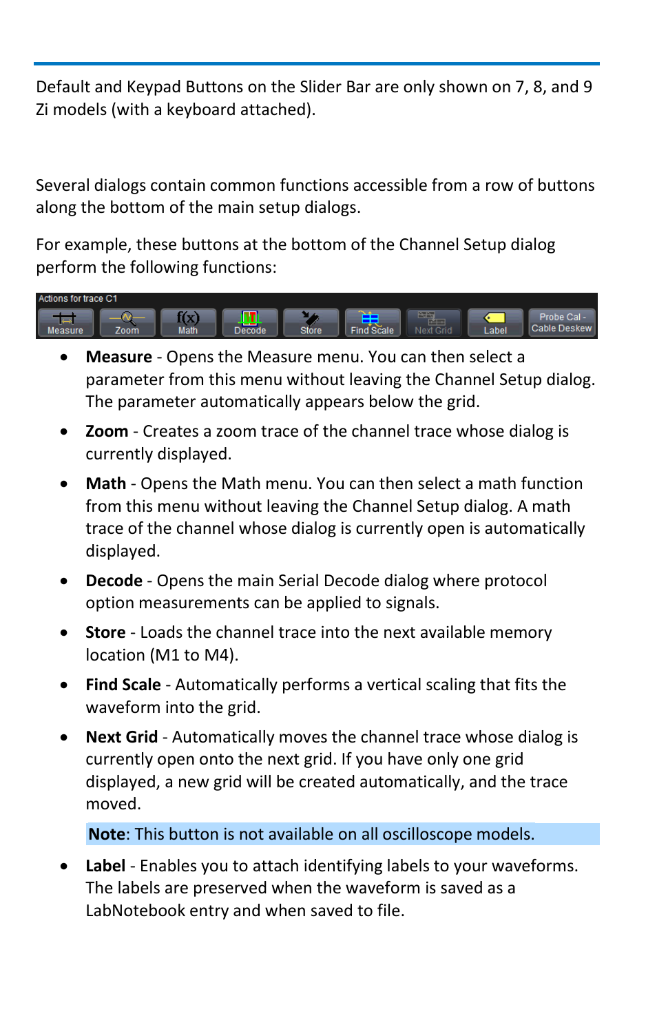 Shortcut toolbar buttons | Teledyne LeCroy WavePro 7 Zi_Zi-A User Manual | Page 46 / 188