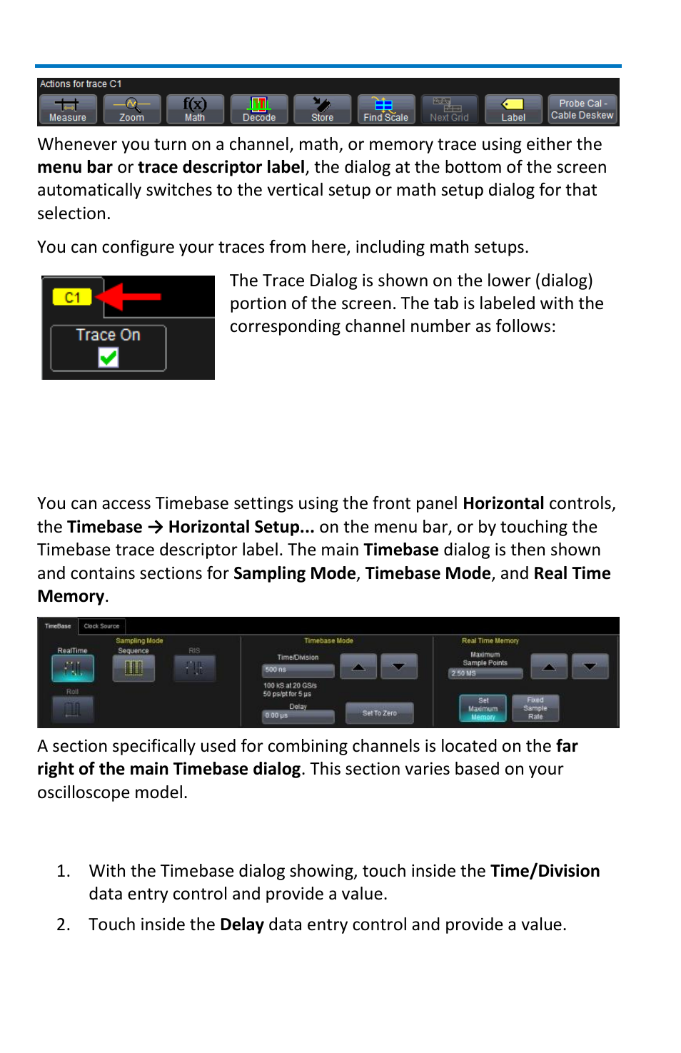 Timebase, Overview, Timebase setup and control | Teledyne LeCroy WavePro 7 Zi_Zi-A User Manual | Page 48 / 188