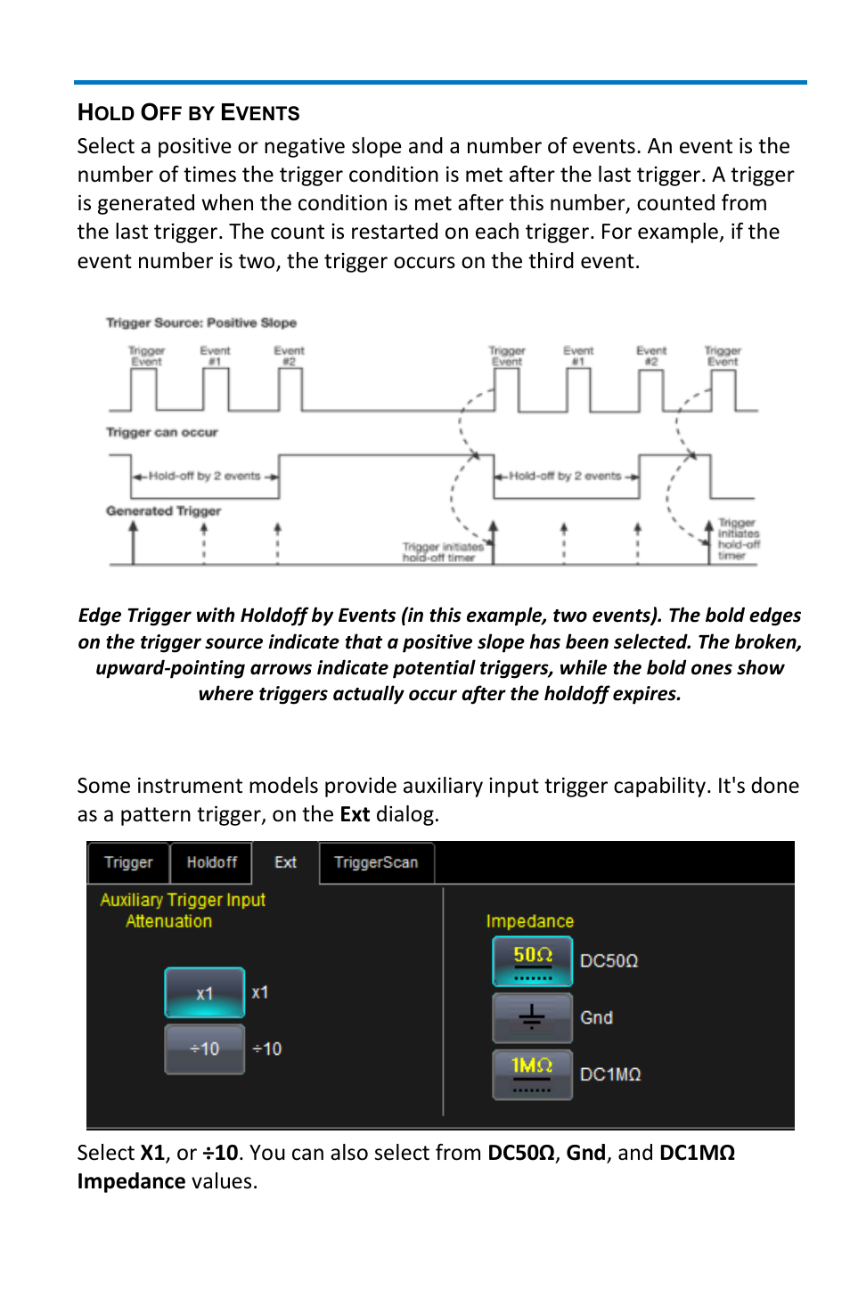 Auxiliary input trigger | Teledyne LeCroy WavePro 7 Zi_Zi-A User Manual | Page 77 / 188