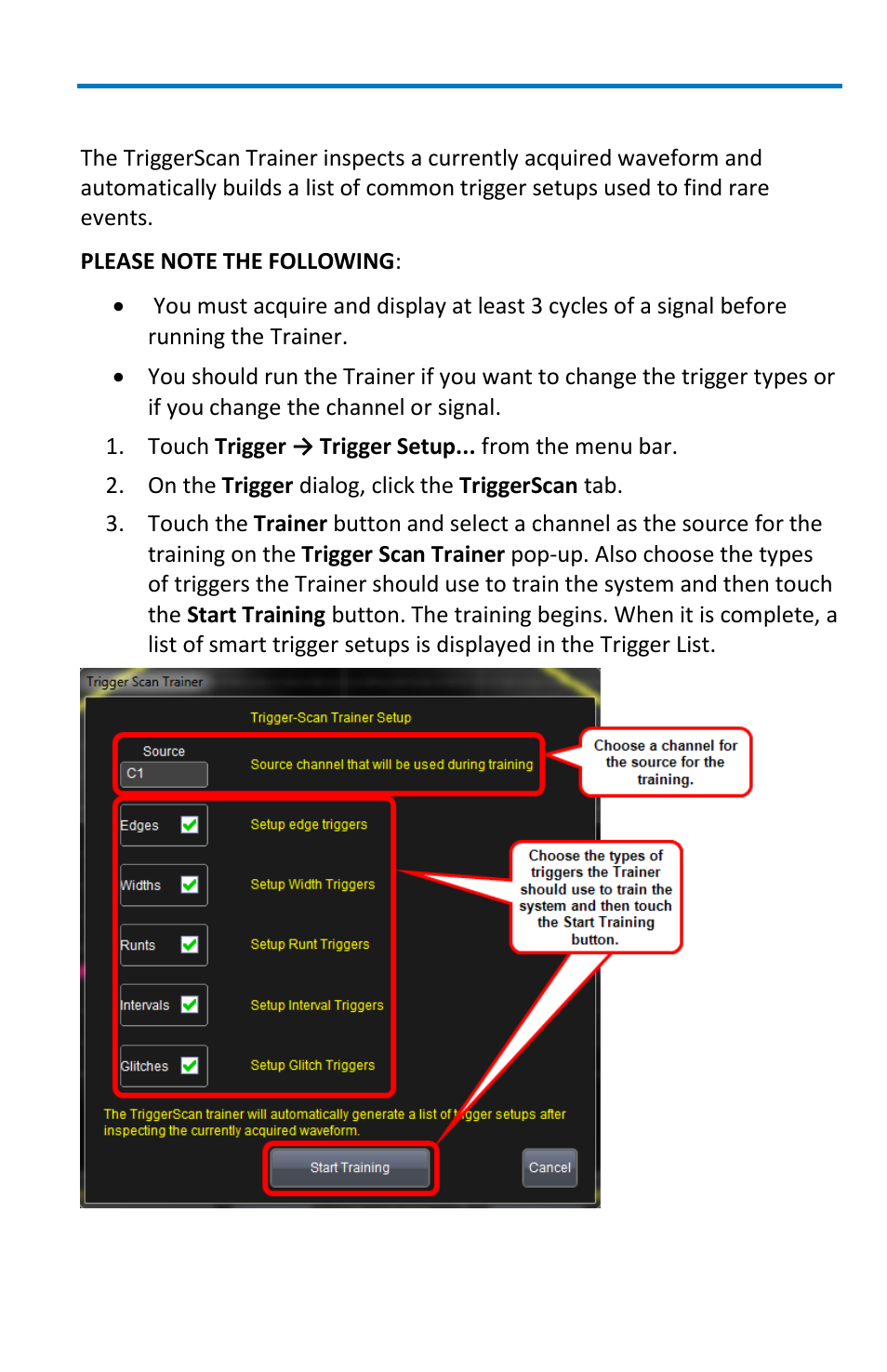 Training triggerscan | Teledyne LeCroy WavePro 7 Zi_Zi-A User Manual | Page 79 / 188