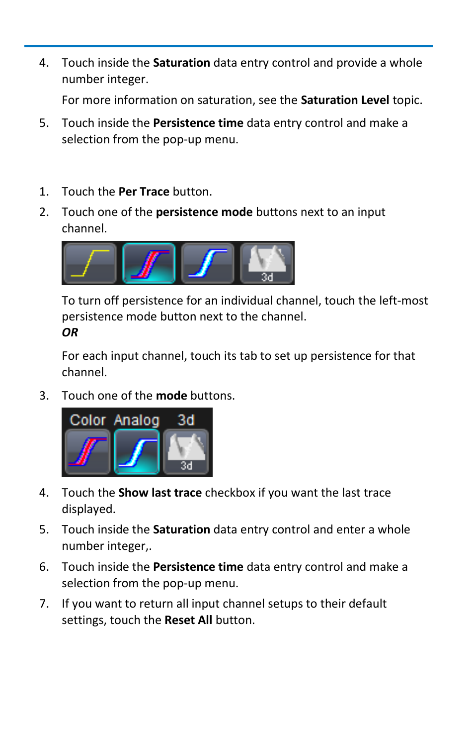 Wavestream display mode, Individual persistence setup for each channel | Teledyne LeCroy WavePro 7 Zi_Zi-A User Manual | Page 88 / 188