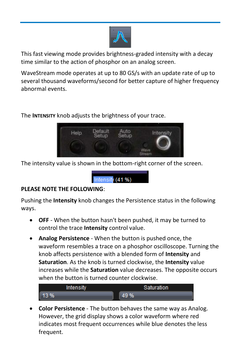 Adjusting trace intensity | Teledyne LeCroy WavePro 7 Zi_Zi-A User Manual | Page 89 / 188