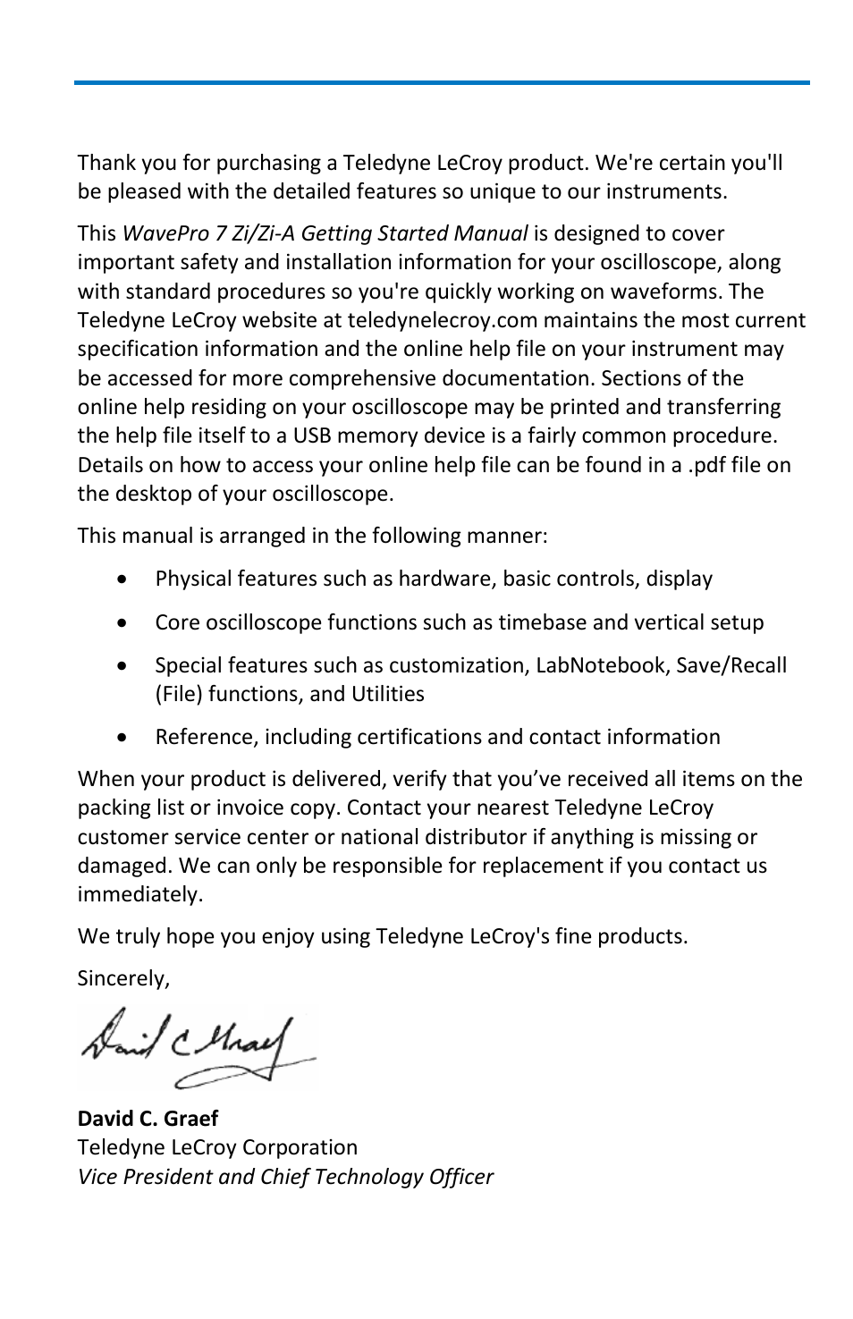 Welcome | Teledyne LeCroy WavePro 7 Zi_Zi-A User Manual | Page 9 / 188