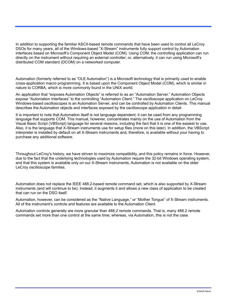 Overview of automation, Standards, Compatibility with other lecroy scopes | Teledyne LeCroy WaveExpert series Automation Manual User Manual | Page 14 / 285