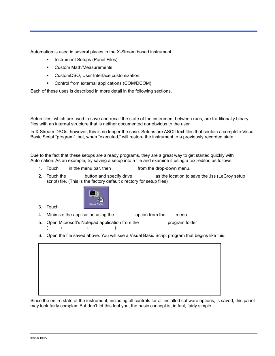 Where is automation used, Setups (panel files) are programs, Overview | Teledyne LeCroy WaveExpert series Automation Manual User Manual | Page 19 / 285