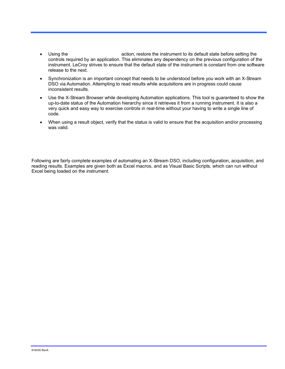 Good practices, Examples, Example 1: excel macro to perform fft of c1 | Overview | Teledyne LeCroy WaveExpert series Automation Manual User Manual | Page 31 / 285