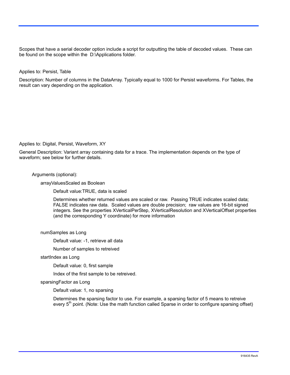 Columns, Dataarray, Xy interface | Teledyne LeCroy WaveExpert series Automation Manual User Manual | Page 44 / 285