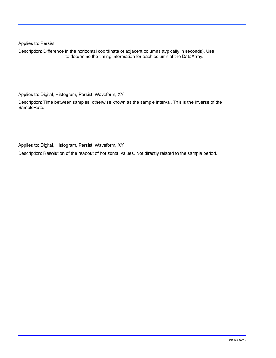 Horizontalpercolumn, Horizontalperstep, Horizontalresolution | Teledyne LeCroy WaveExpert series Automation Manual User Manual | Page 50 / 285