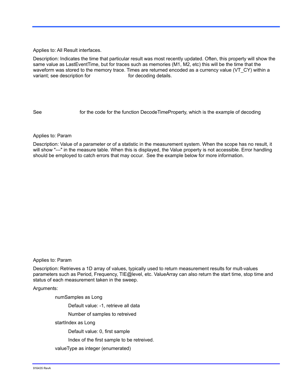 Updatetime, Value, Valuearray | Overview | Teledyne LeCroy WaveExpert series Automation Manual User Manual | Page 61 / 285