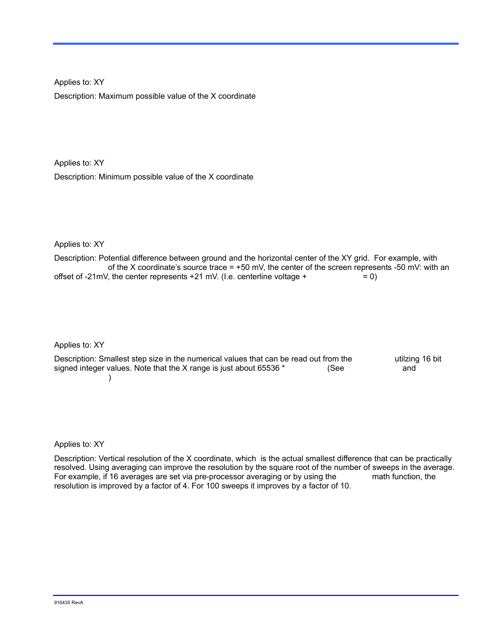 Xmaxpossible, Xminpossible, Xoffset | Xperstep, Xresolution, Overview | Teledyne LeCroy WaveExpert series Automation Manual User Manual | Page 65 / 285