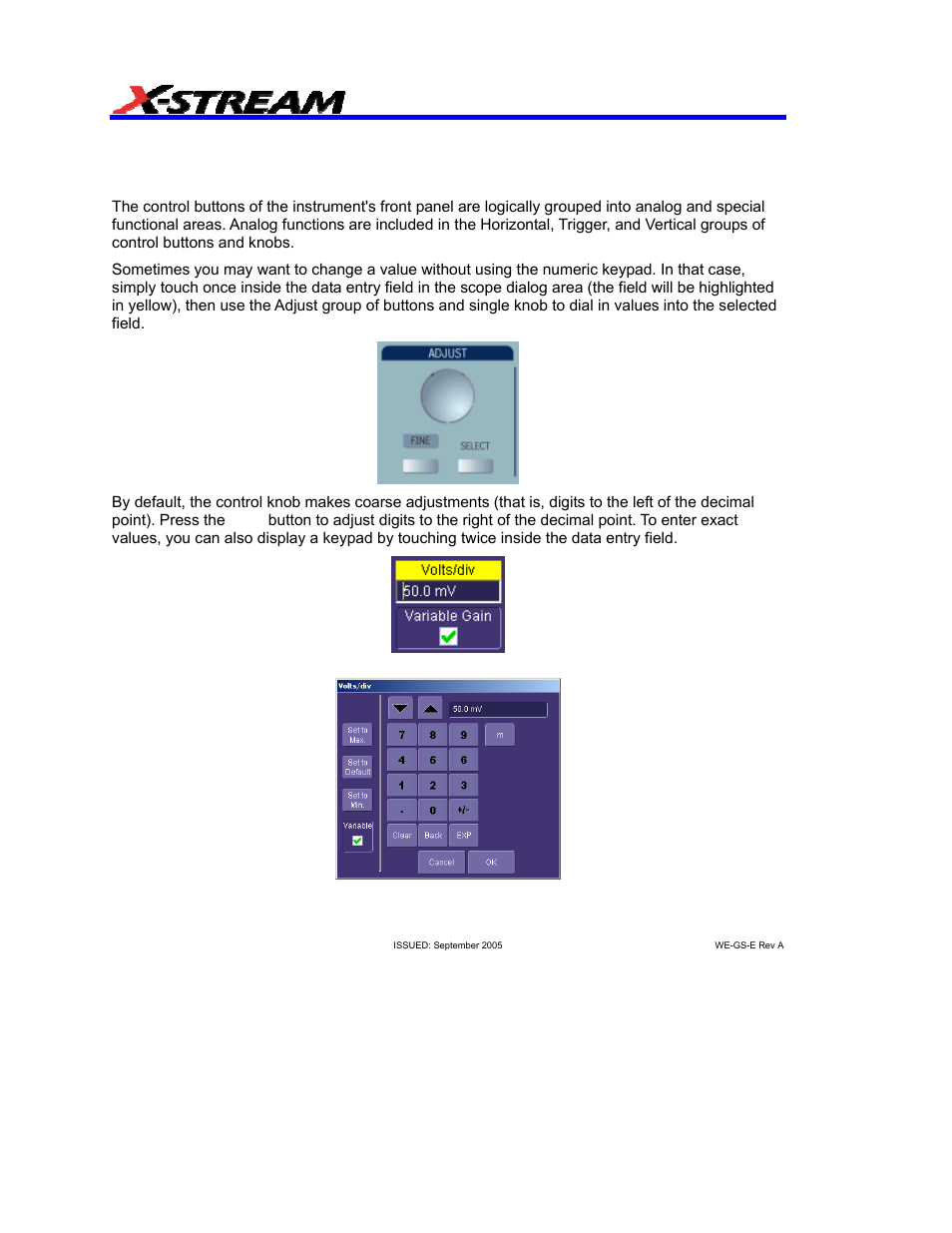 Front panel controls, Front panel buttons and knobs | Teledyne LeCroy WaveExpert 9000_NRO9000_SDA100G Getting Started Manual User Manual | Page 34 / 50
