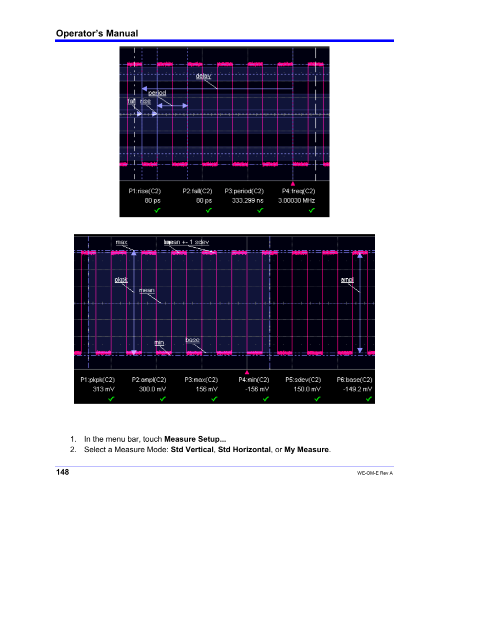 Operator’s manual | Teledyne LeCroy WaveExpert 100H Operators Manual User Manual | Page 150 / 348