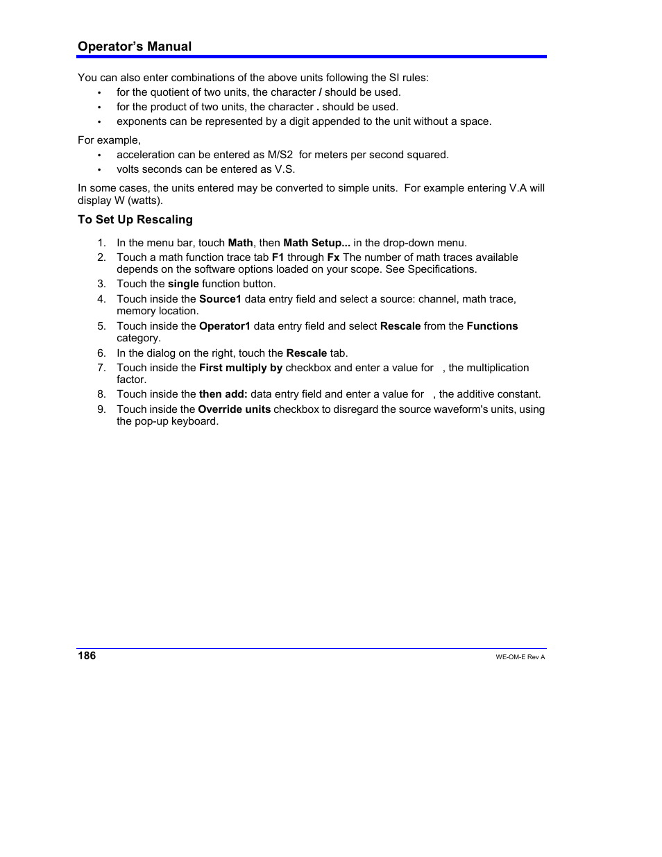 Operator’s manual | Teledyne LeCroy WaveExpert 100H Operators Manual User Manual | Page 188 / 348