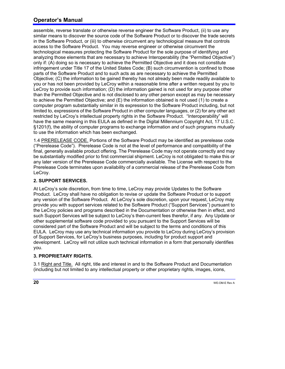 Operator’s manual | Teledyne LeCroy WaveExpert 100H Operators Manual User Manual | Page 22 / 348