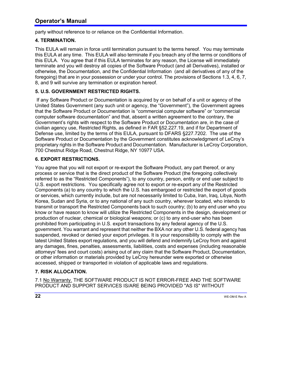 Operator’s manual | Teledyne LeCroy WaveExpert 100H Operators Manual User Manual | Page 24 / 348