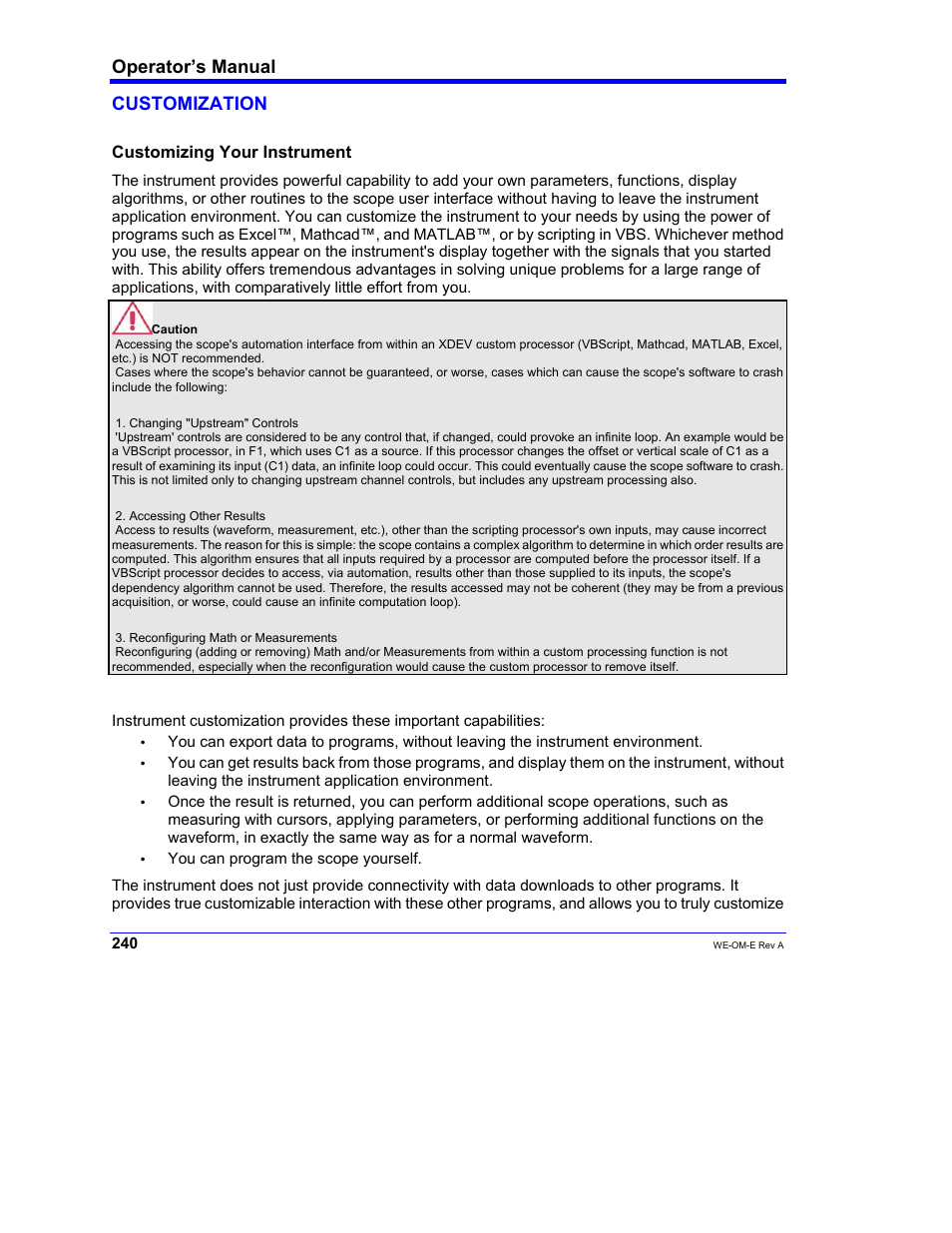 Teledyne LeCroy WaveExpert 100H Operators Manual User Manual | Page 242 / 348