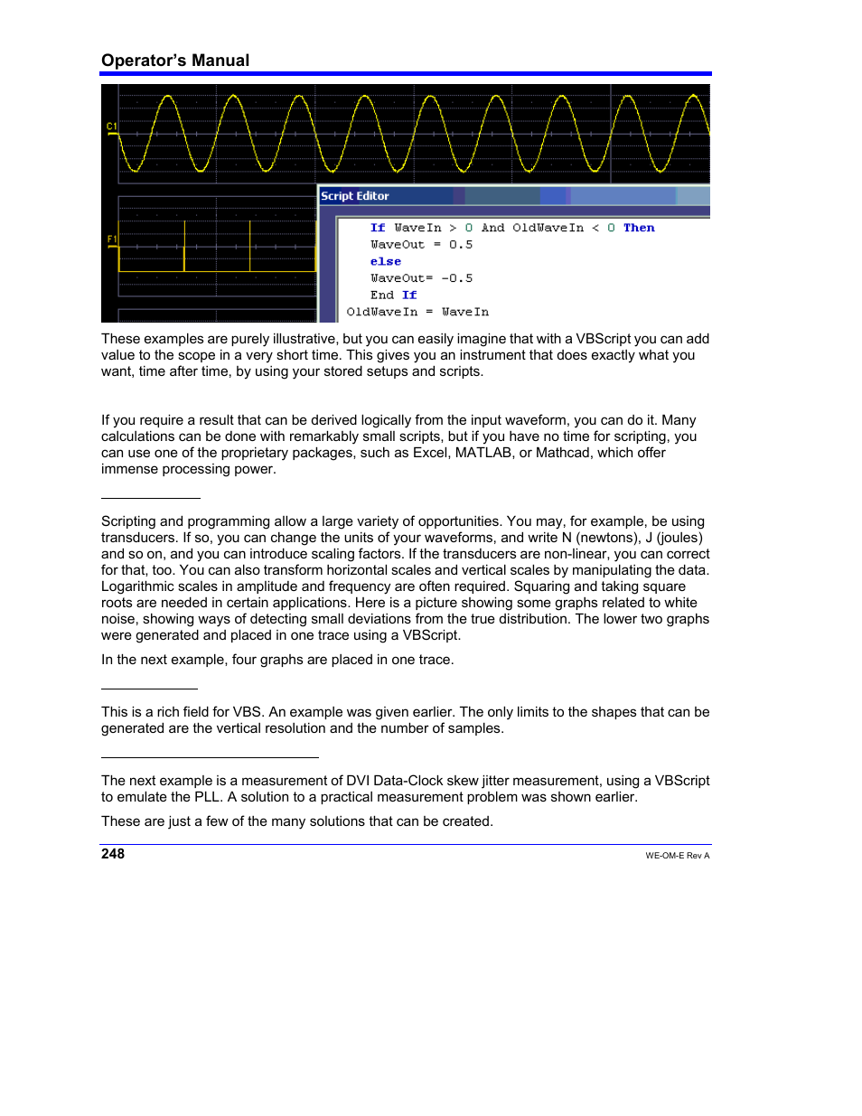 Operator’s manual | Teledyne LeCroy WaveExpert 100H Operators Manual User Manual | Page 250 / 348