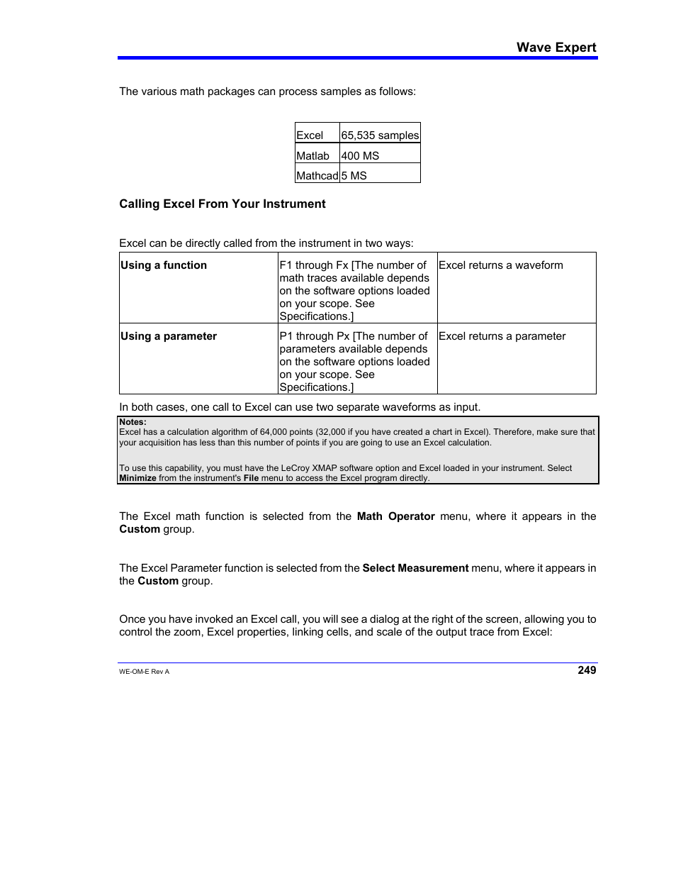 Teledyne LeCroy WaveExpert 100H Operators Manual User Manual | Page 251 / 348