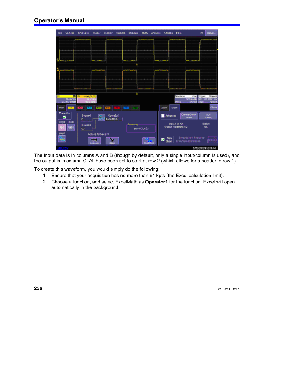 Operator’s manual | Teledyne LeCroy WaveExpert 100H Operators Manual User Manual | Page 258 / 348