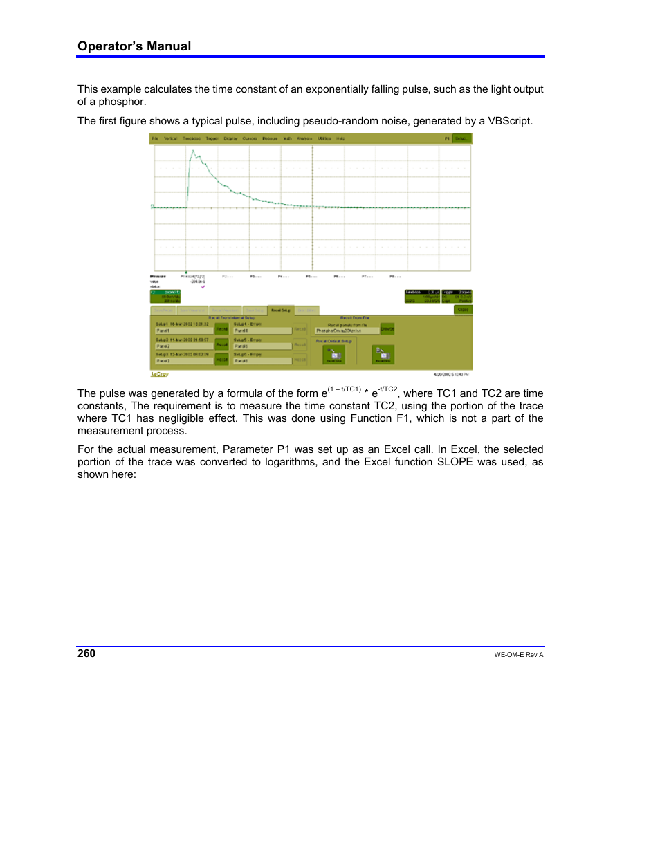 Operator’s manual | Teledyne LeCroy WaveExpert 100H Operators Manual User Manual | Page 262 / 348