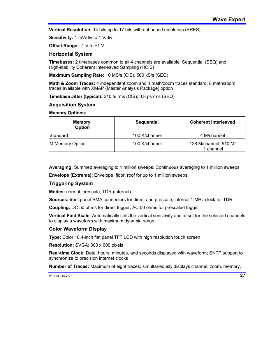 Teledyne LeCroy WaveExpert 100H Operators Manual User Manual | Page 29 / 348