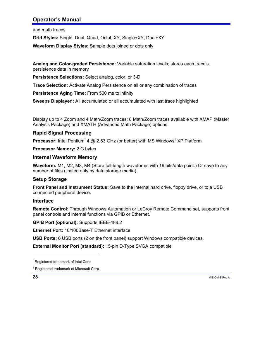 Operator’s manual | Teledyne LeCroy WaveExpert 100H Operators Manual User Manual | Page 30 / 348