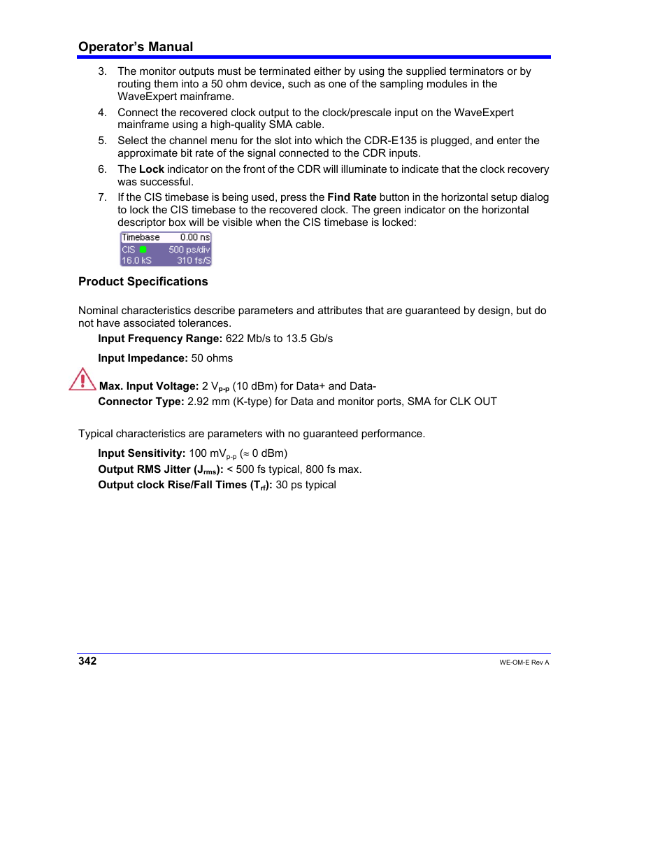 Operator’s manual | Teledyne LeCroy WaveExpert 100H Operators Manual User Manual | Page 344 / 348