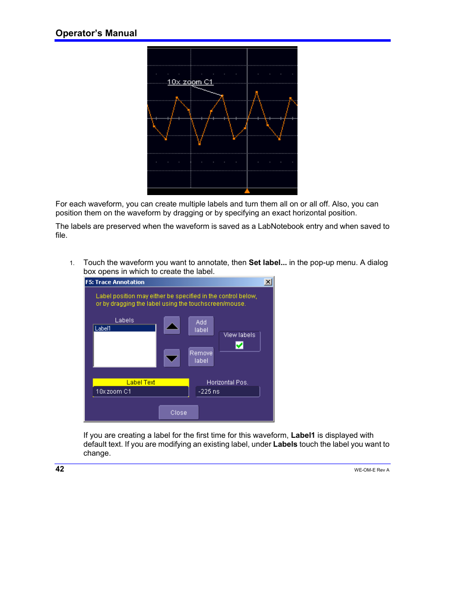 Operator’s manual | Teledyne LeCroy WaveExpert 100H Operators Manual User Manual | Page 44 / 348