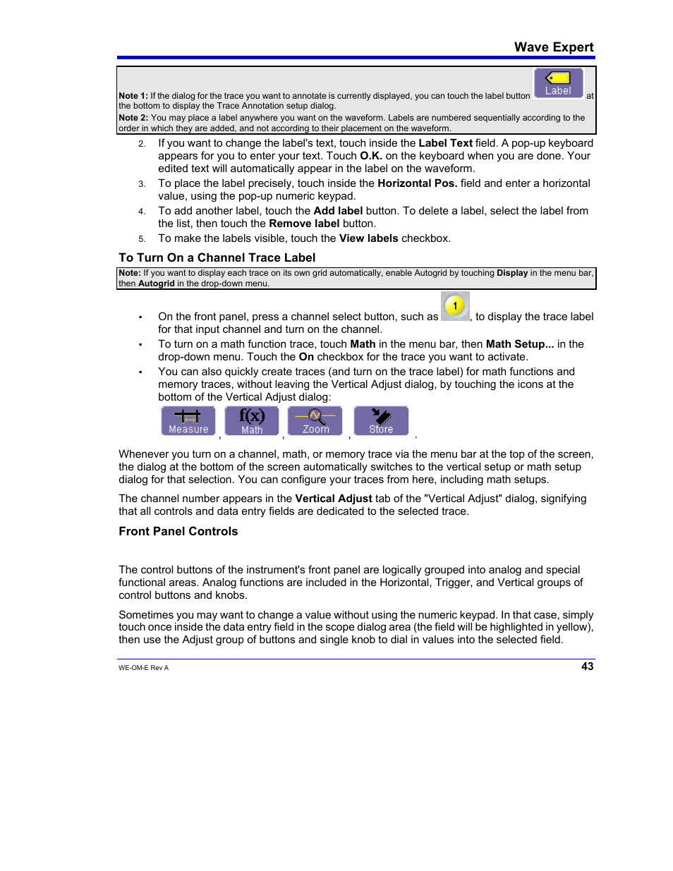 Wave expert | Teledyne LeCroy WaveExpert 100H Operators Manual User Manual | Page 45 / 348