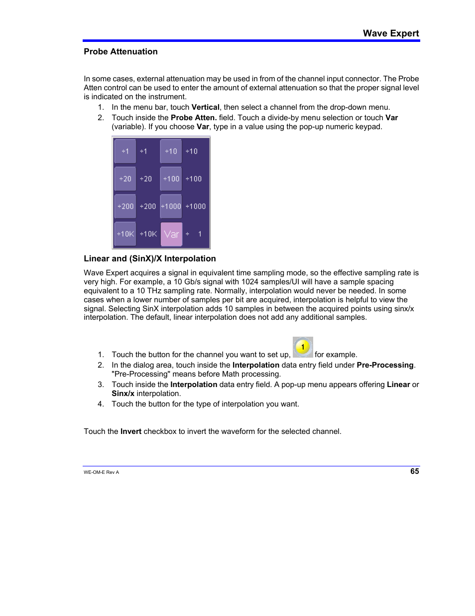 Teledyne LeCroy WaveExpert 100H Operators Manual User Manual | Page 67 / 348