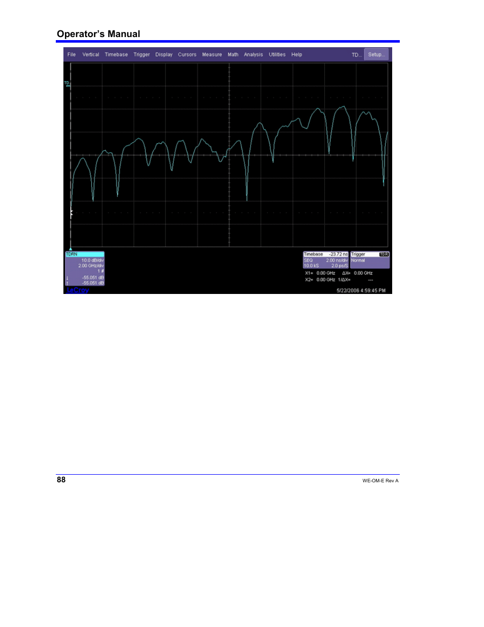 Operator’s manual | Teledyne LeCroy WaveExpert 100H Operators Manual User Manual | Page 90 / 348