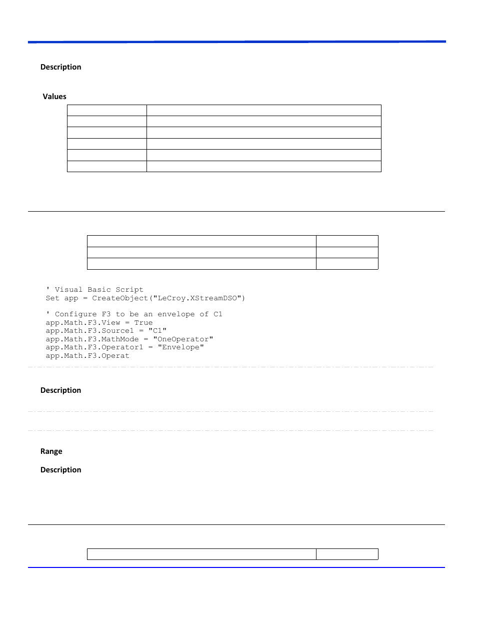 Envelope, Excelmath | Teledyne LeCroy WaveRunner Automation Command User Manual | Page 337 / 460