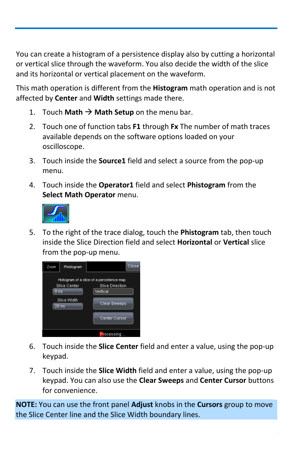 Persistence histogram | Teledyne LeCroy WaveRunner МXi-A Getting Started Manual User Manual | Page 65 / 128