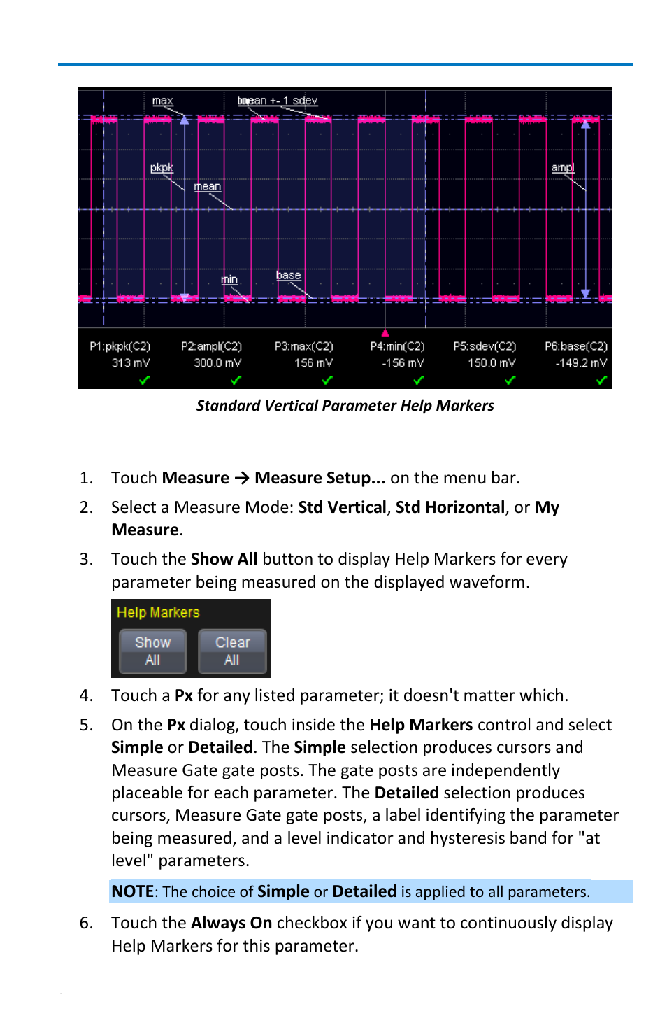 Help markers setup, Getting started manual | Teledyne LeCroy WaveRunner 6 Zi and 12-Bit HRO Getting Started Manual User Manual | Page 111 / 198